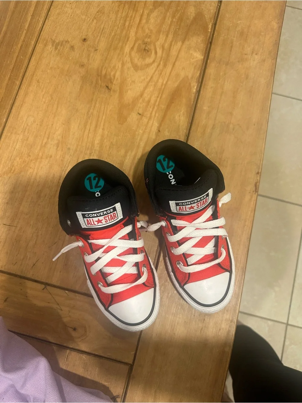 Converse Kids Low-Top Sneakers in Red, Black & White